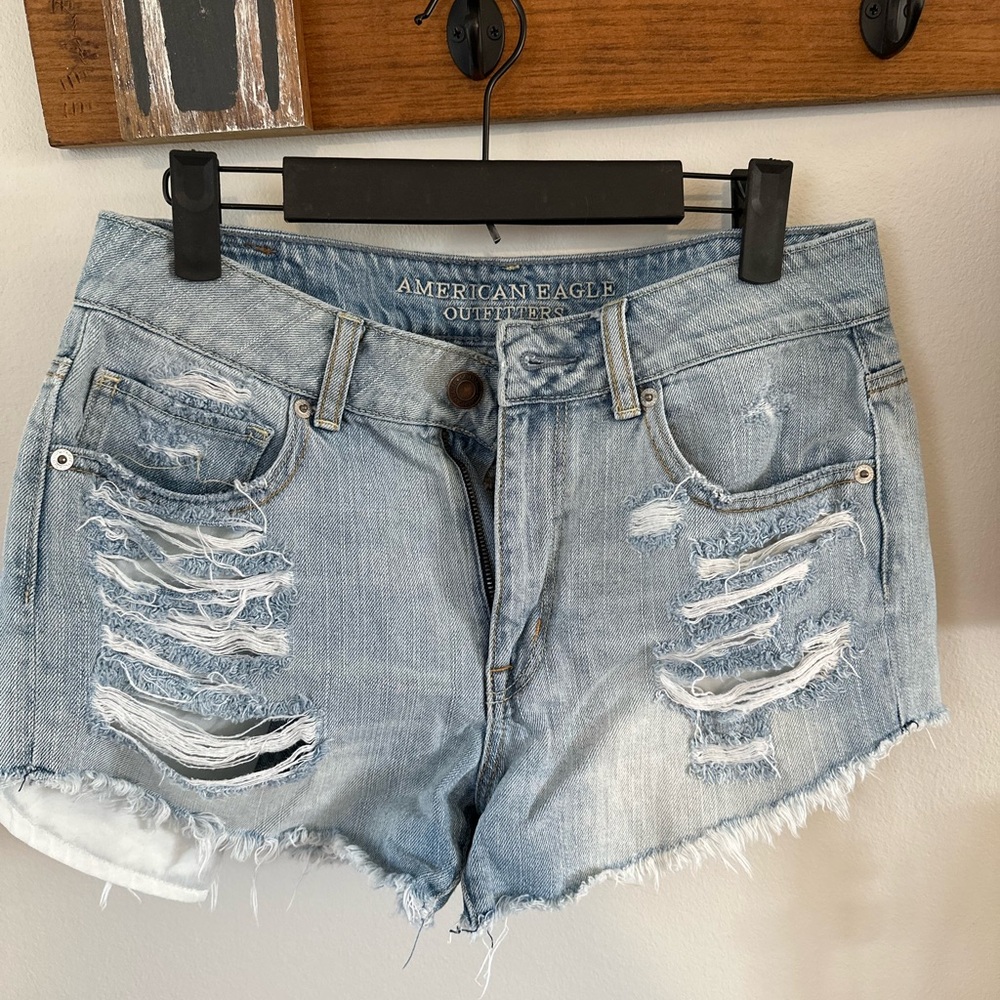 American Eagle Outfitters Distressed high rise festival Denim Shorts- 6